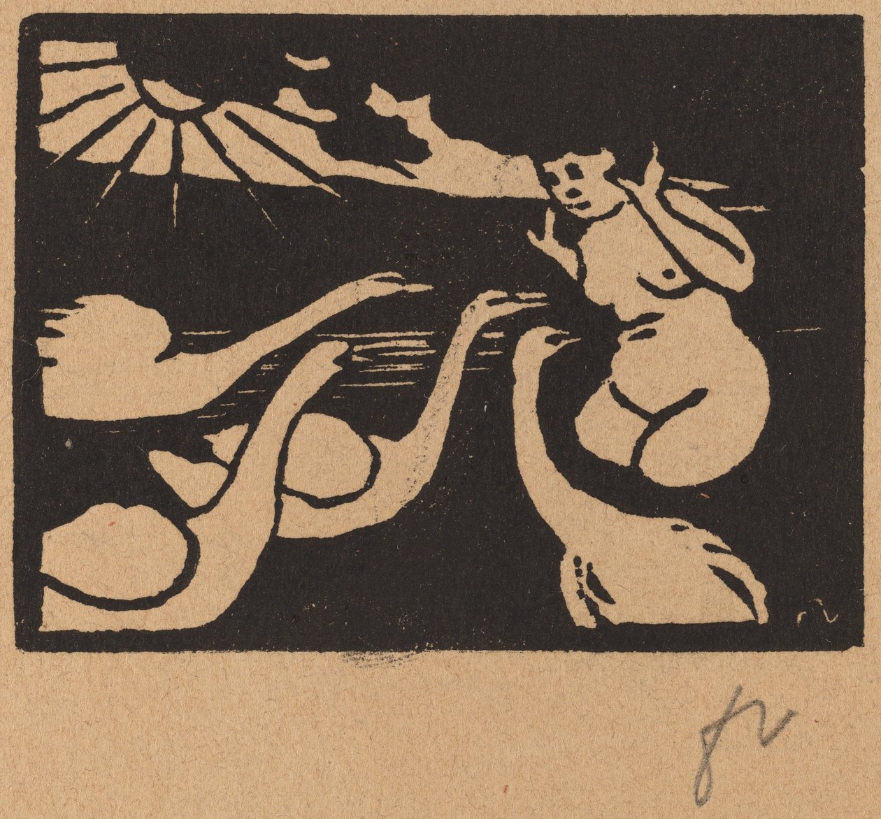 Kąpiący się z łabędziami autorstwa Félix Vallotton