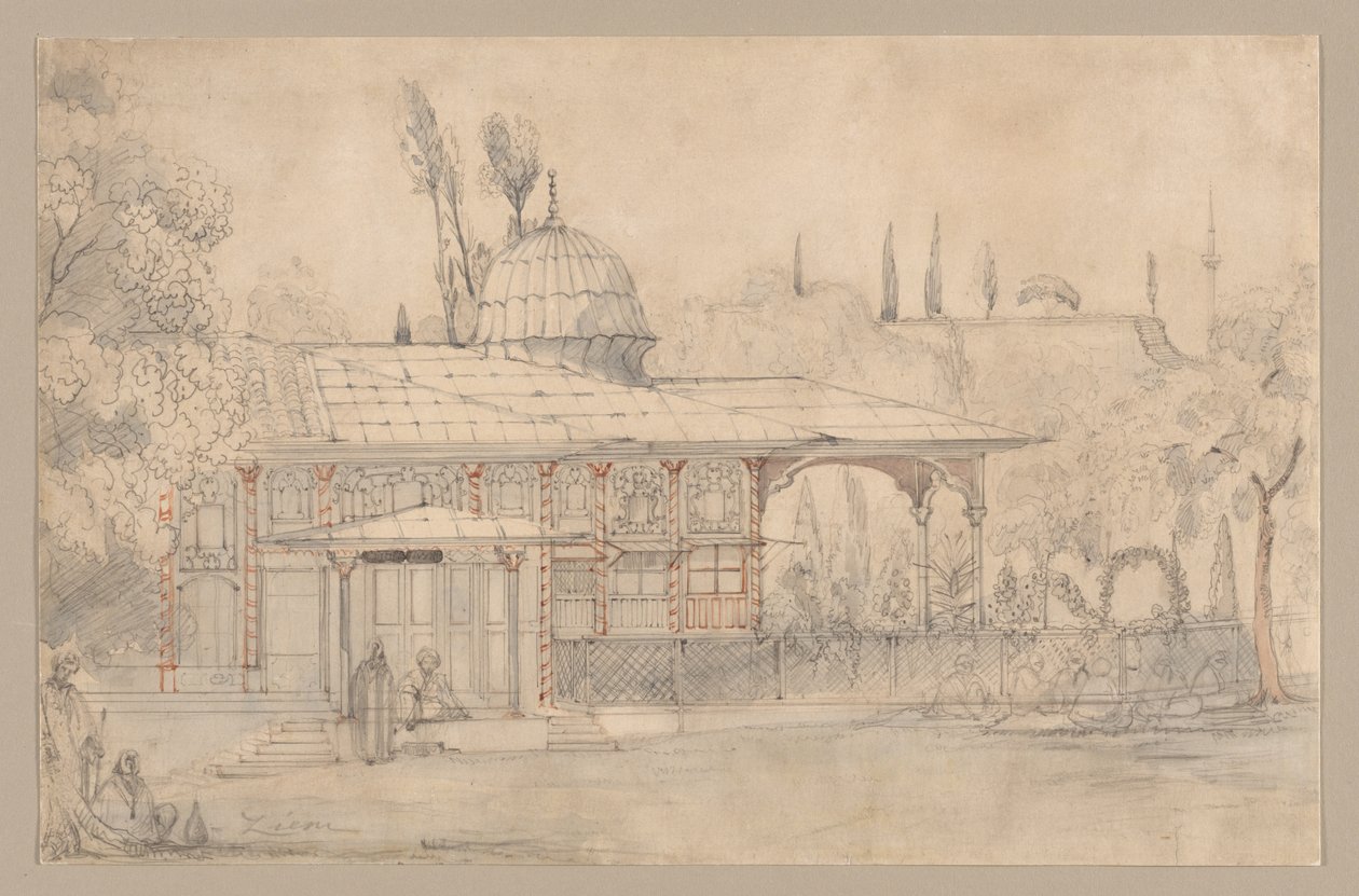 Pawilon w pobliżu meczetu, 1800. autorstwa Félix Ziem