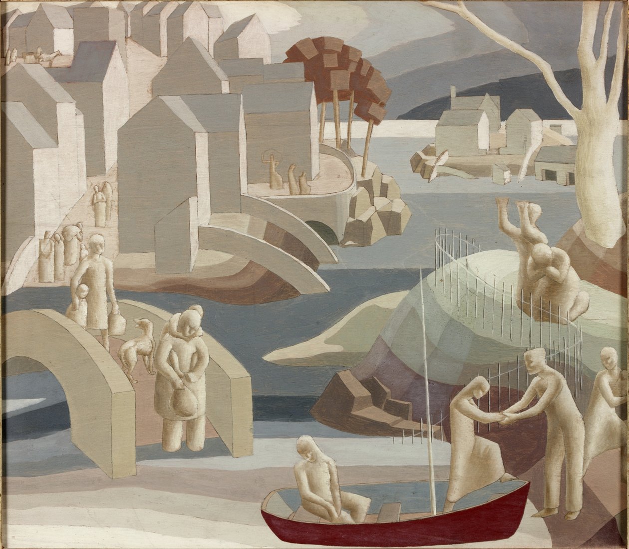 Potop, ok. 1941 (olej i ołówek na panelu) autorstwa Flora A. P. Glover