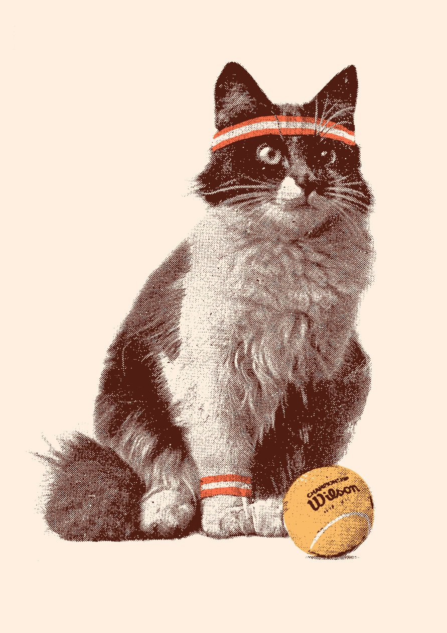 Kot tenisowy, 2021 (cyfrowy) autorstwa Florent Bodart