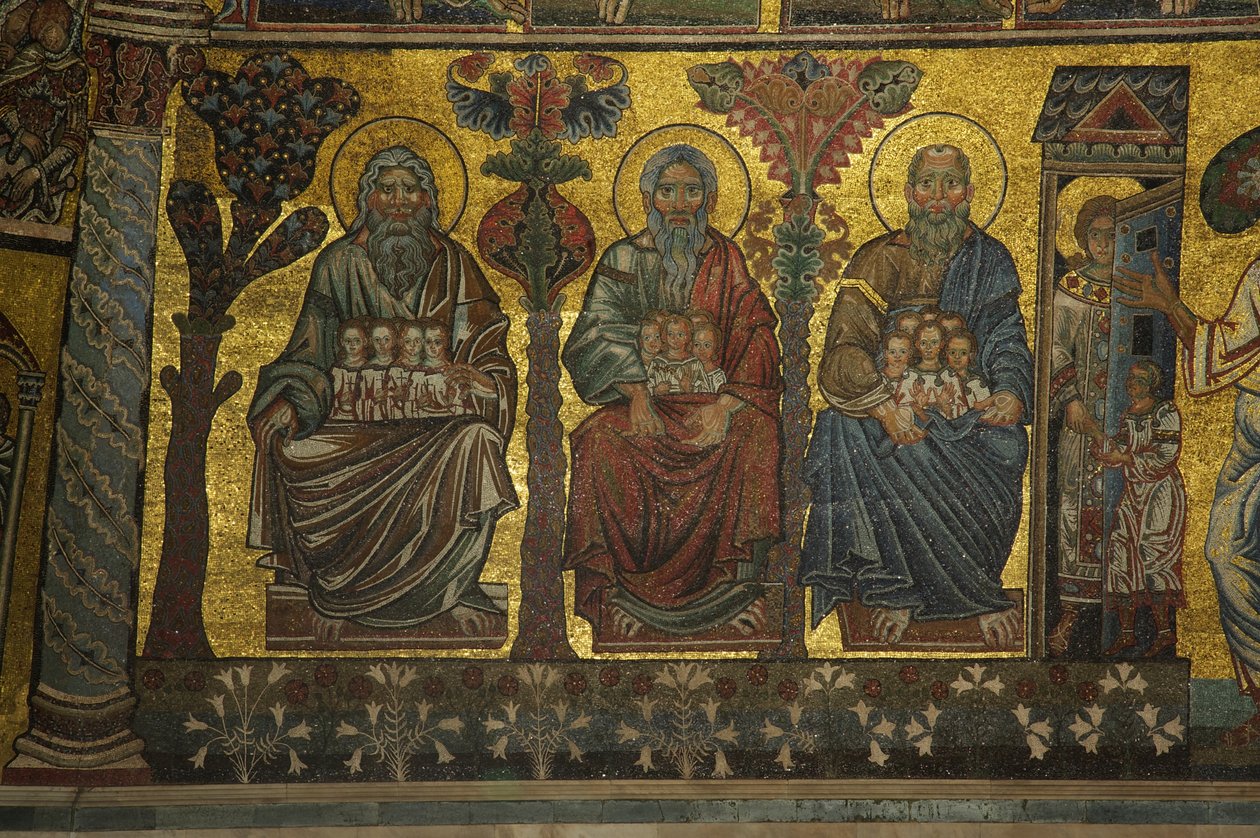 Trzej święci z baptysterium (mozaika) autorstwa Florentine School