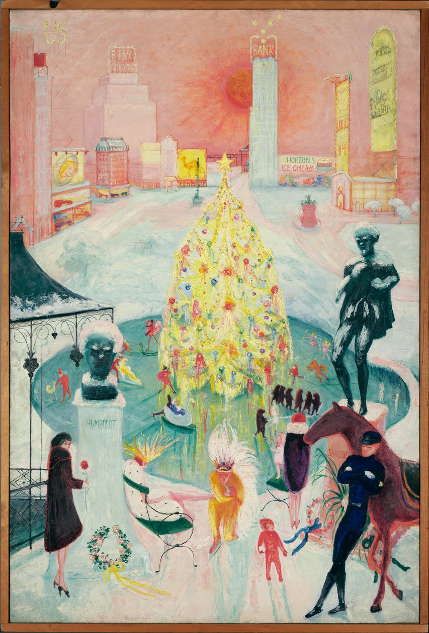 Boże Narodzenie, ok. 1930-40 (olej na płótnie) autorstwa Florine Stettheimer