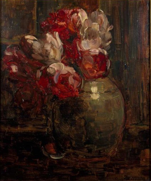 Słoik imbiru z tulipanami autorstwa Floris Verster
