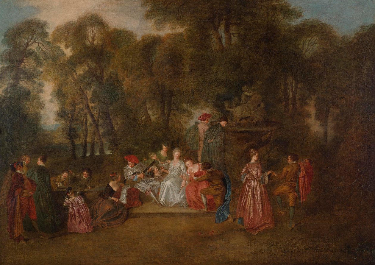 Fête galante autorstwa Follower of Antoine Watteau