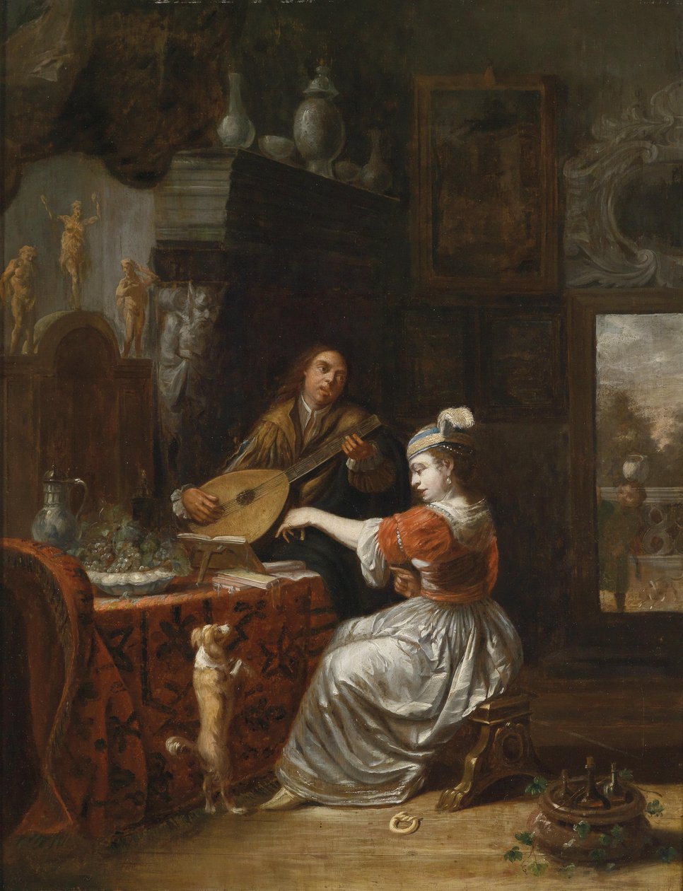 Muzyczna deklaracja miłości autorstwa Follower of Gabriël Metsu