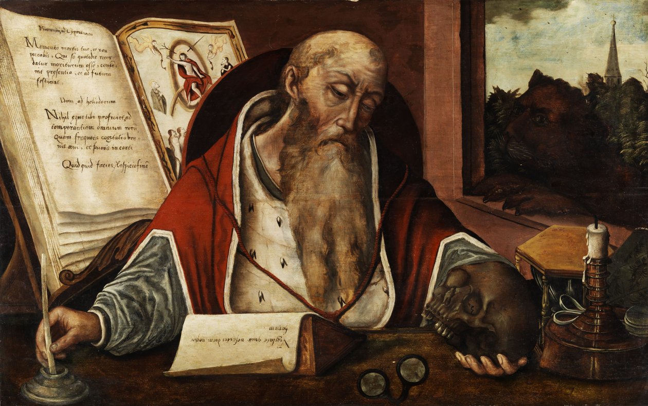 NS. Jerome w sprawie. autorstwa Follower of Joos van Cleve