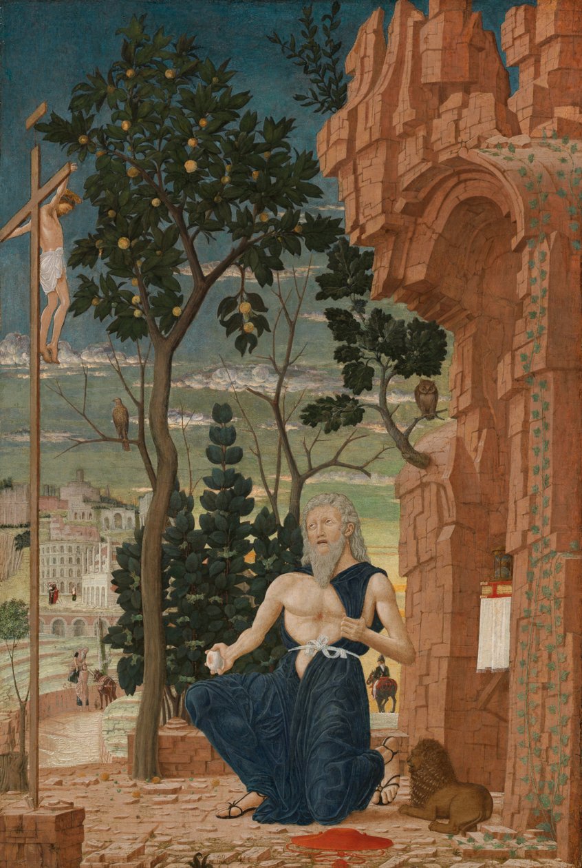 Święty Hieronim na pustkowiu autorstwa Follower of Andrea Mantegna
