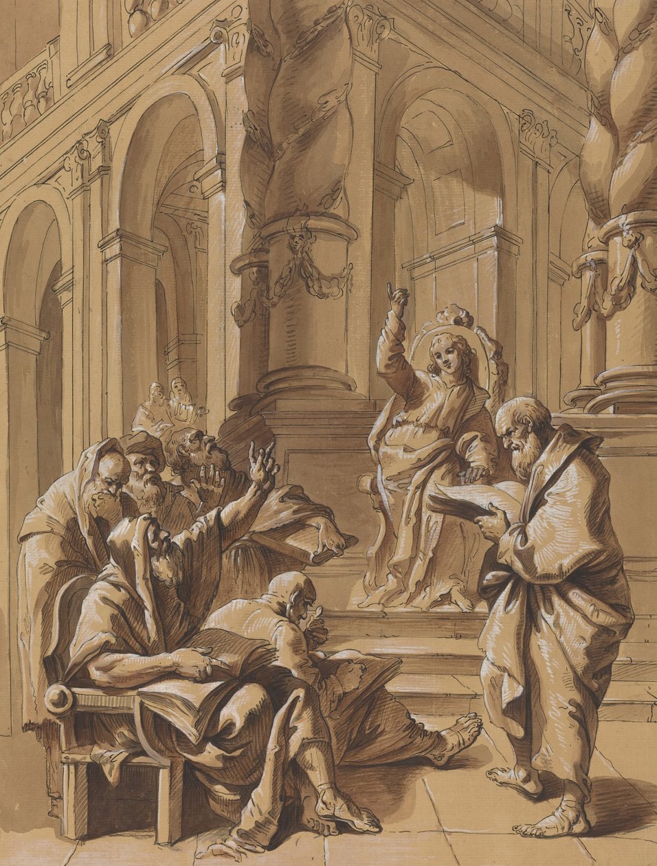 Chrystus wśród lekarzy autorstwa Follower of Francesco Fontebasso