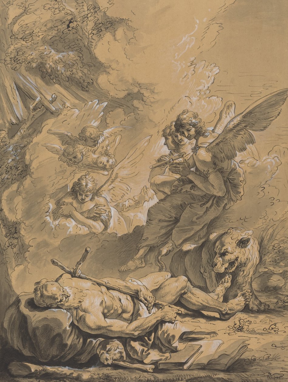 Śmierć św. Hieronima autorstwa Follower of Francesco Fontebasso