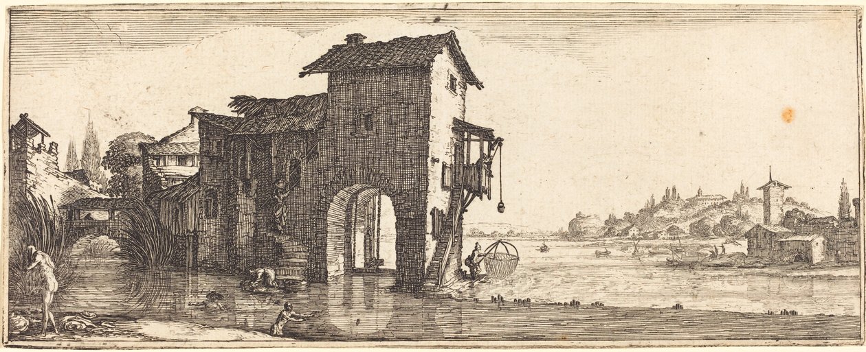 Młyn wodny autorstwa Follower of Jacques Callot