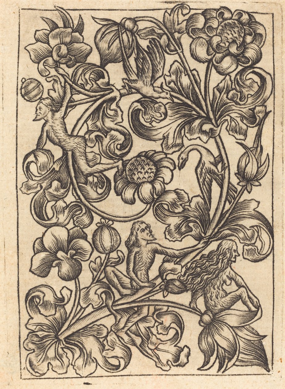 Ornament z dzikim ludem autorstwa Follower of Master E.S.