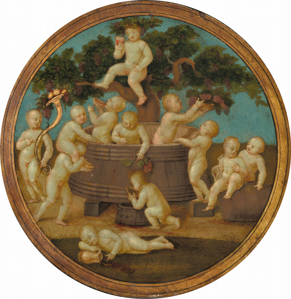 Putti z prasą do wina autorstwa Follower of Raphael