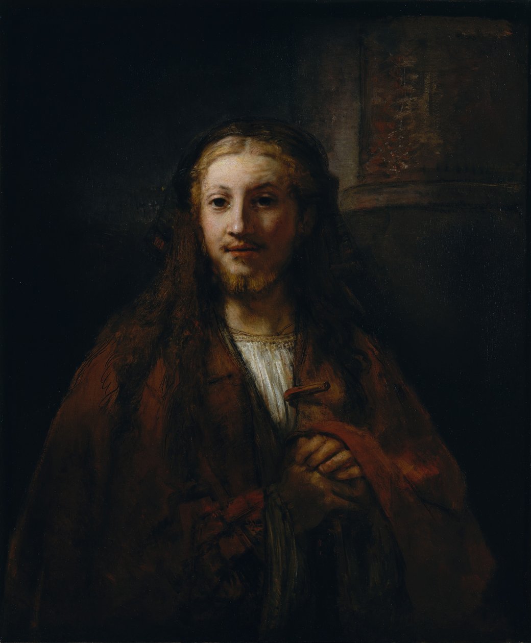 Chrystus z laską. autorstwa Follower of Rembrandt
