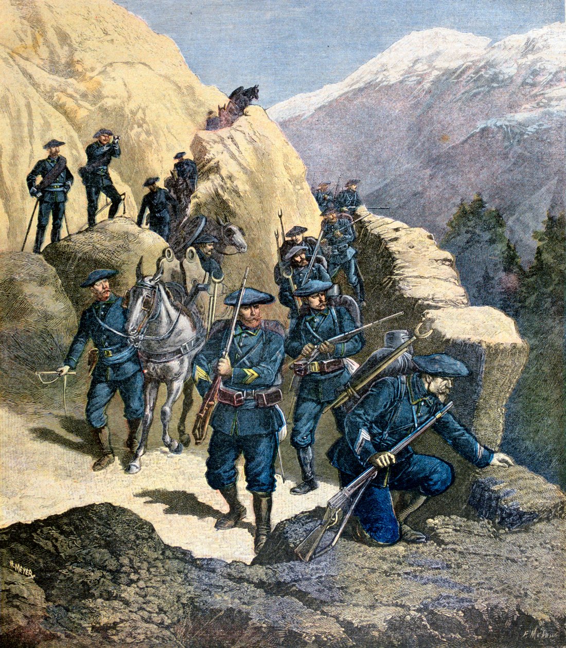 Łowcy Alp, 1891 autorstwa Fortuné Méaulle