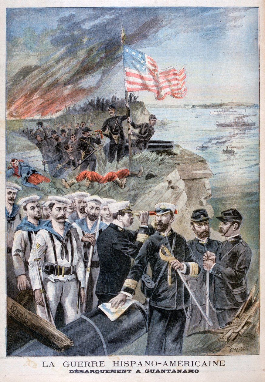 Wyokrętowanie wojsk w Guantanamo na Kubie, 1898 r. autorstwa Fortuné Méaulle