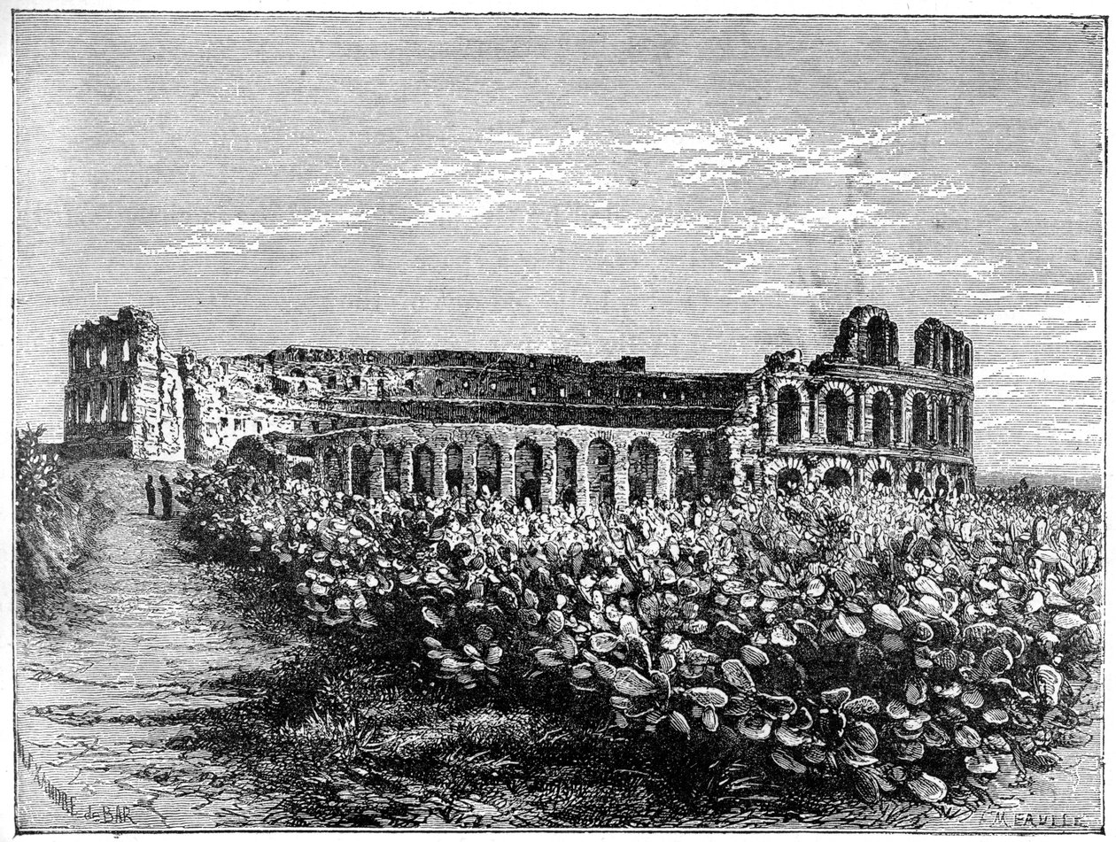 Amfiteatr El Jemm, ok. 1890. autorstwa Fortuné Méaulle