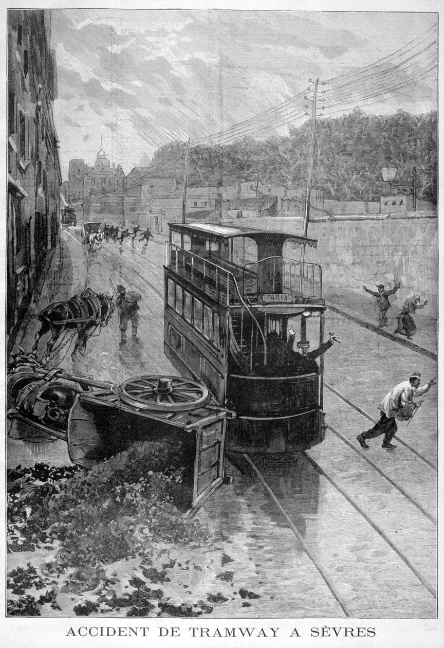 Wypadek tramwajowy, Sevres, Paryż, 1897 autorstwa Fortuné Méaulle