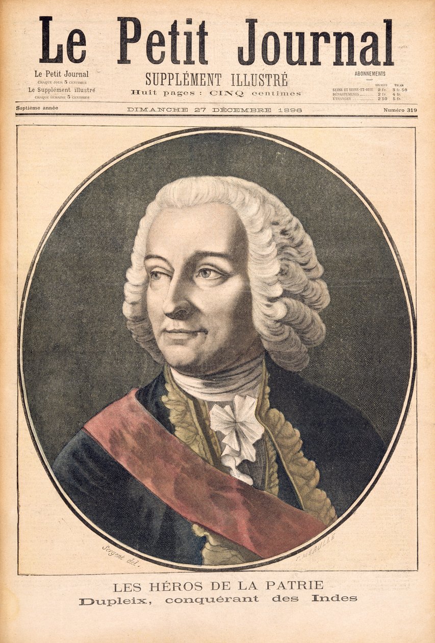 Portret Josepha Francois Dupleix (1697-1763), ilustracja z „Le Petit Journal”, 27 grudnia 1896 autorstwa Fortune Louis Meaulle