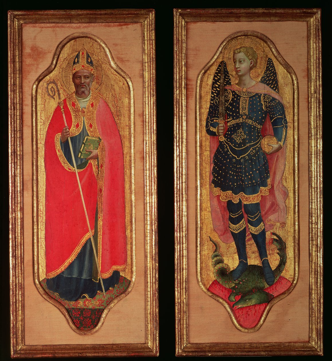 Św. Mikołaj z Bari i Św. Michał, ok.1423 (tempera na drewnie) autorstwa Fra Angelico