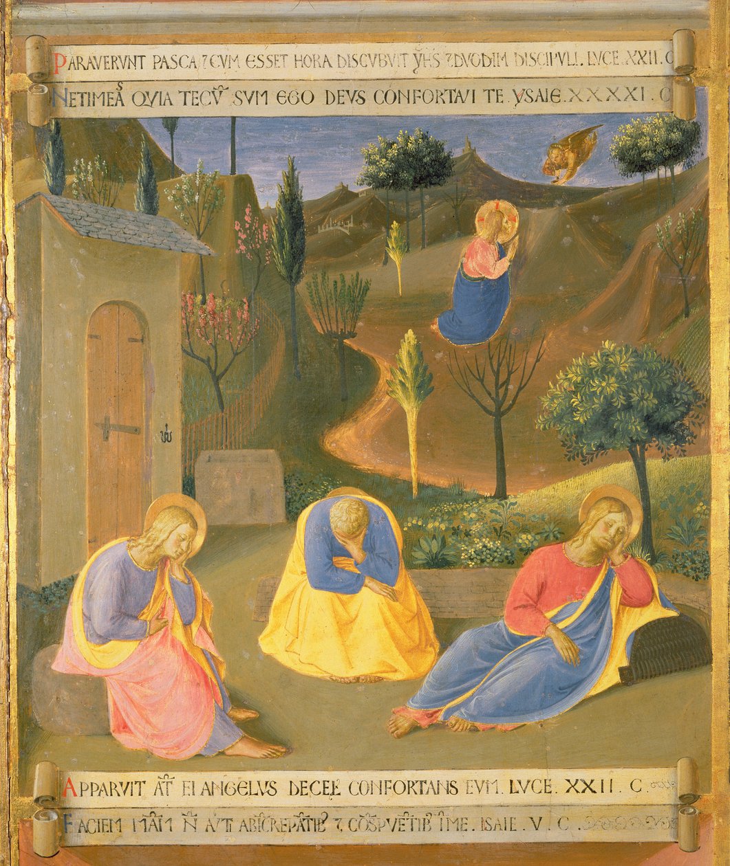 Agonia w ogrodzie, fragment z trzeciego panelu Srebrnego Skarbca Santissima Annunziata, ok. 1450-53 (tempera na panelu) autorstwa Fra Angelico
