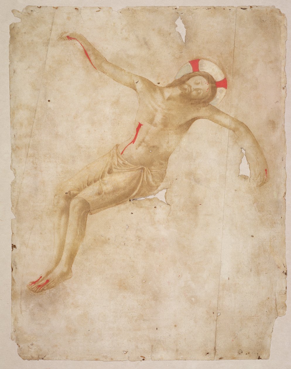 Martwy Chrystus, c.1432 (pióro i atrament z praniem na papierze) autorstwa Fra Angelico