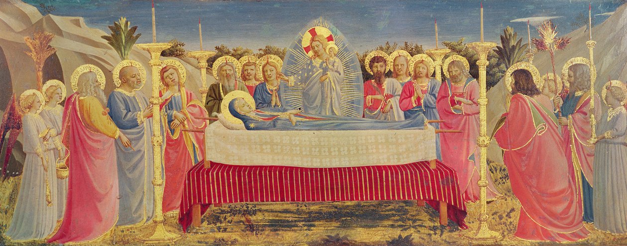 Śmierć Dziewicy, c.1435 (tempera na panelu) autorstwa Fra Angelico