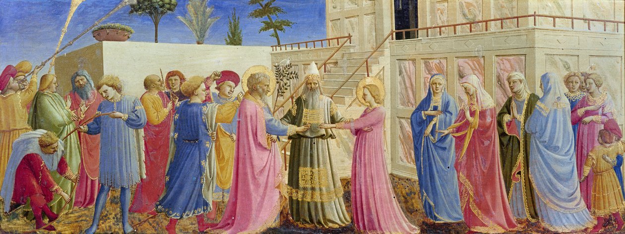 Wesele Dziewicy, c.1435 (tempera na panelu) autorstwa Fra Angelico