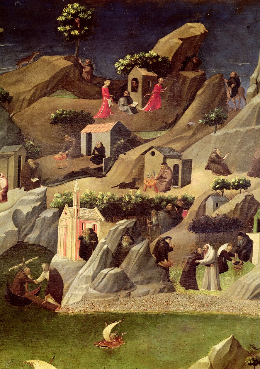 Tebaida, ok. 1410 (tempera na płycie) (detal z 50353) autorstwa Fra Angelico