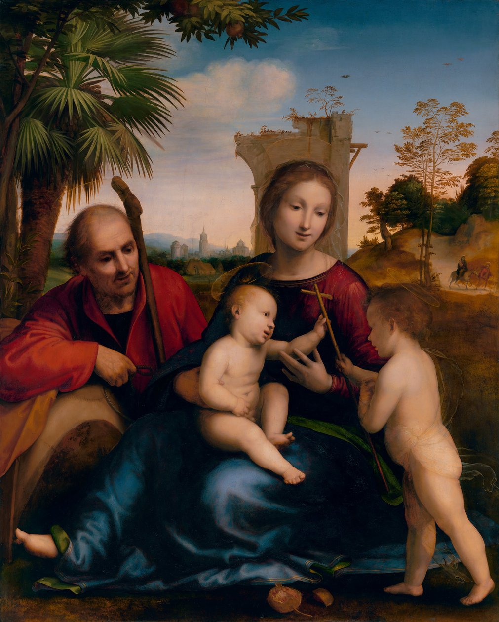 Odpoczynek w ucieczce do Egiptu ze św. Janem Chrzcicielem (ok. 1509) autorstwa Fra Bartolomeo