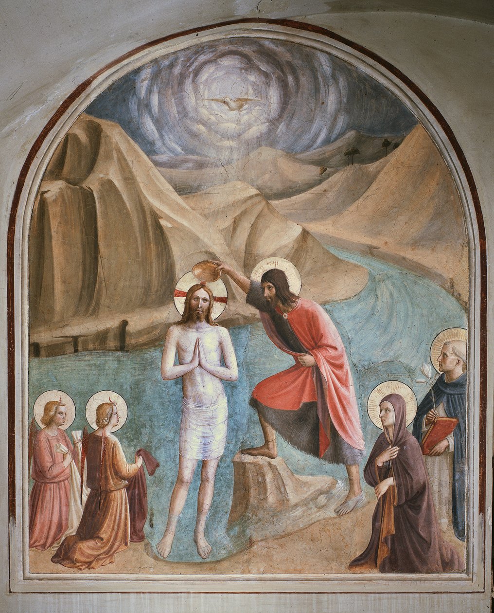 Chrzest Chrystusa (Fresco autorstwa Fra  Angelico