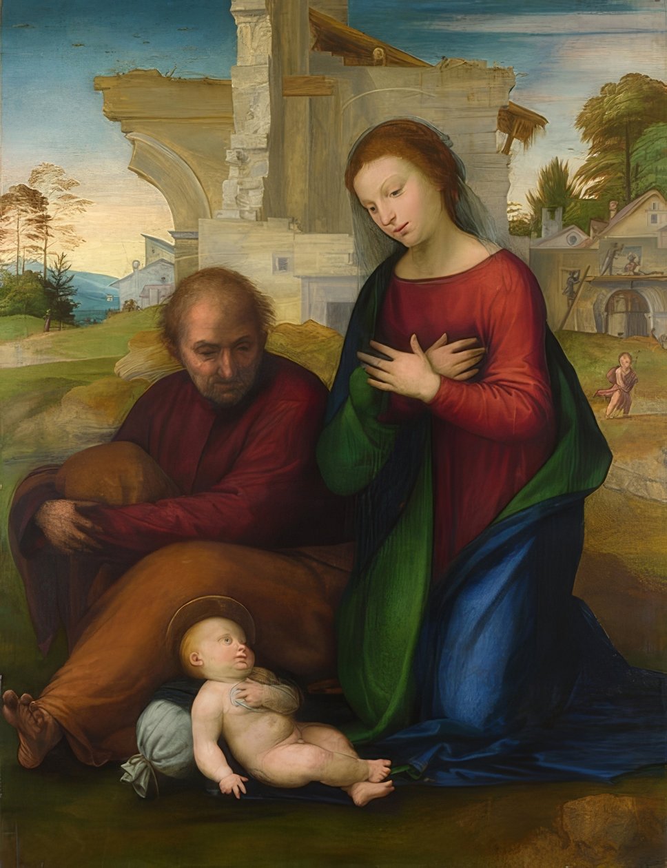 Adoracja Dzieciątka Jezus. przed 1511 autorstwa Fra Bartolomeo
