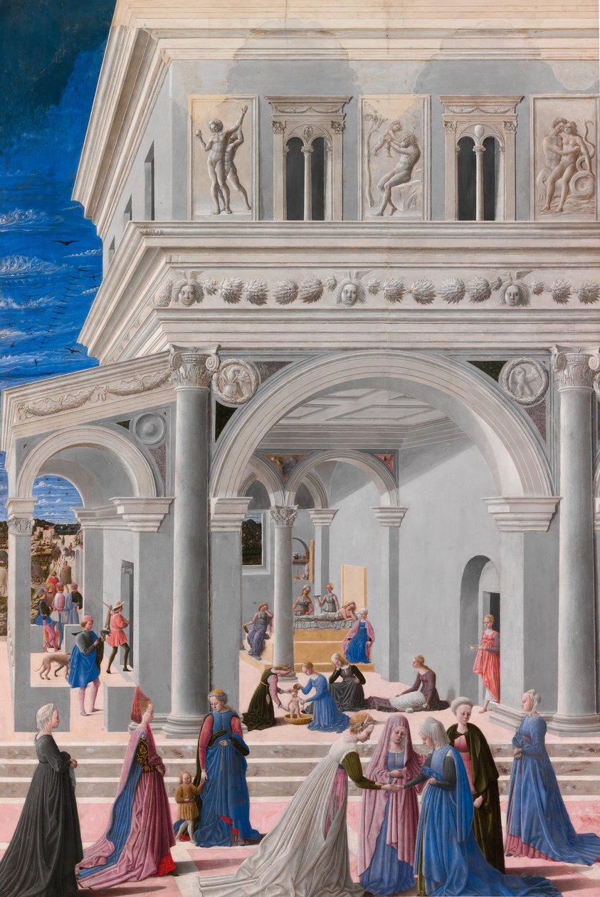 Narodziny Dziewicy, 1467. autorstwa Fra Carnevale
