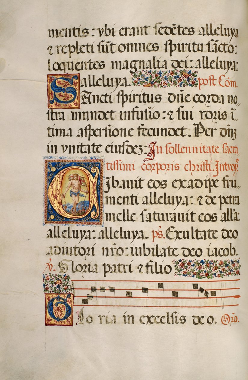 Inicjał C: Zmartwychwstały Chrystus autorstwa Fra Vincentius a Fundis