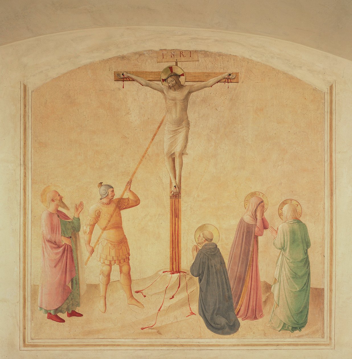 Ukrzyżowanie, uchwyt na lancę, ok. 1438-45 autorstwa Fra Angelico
