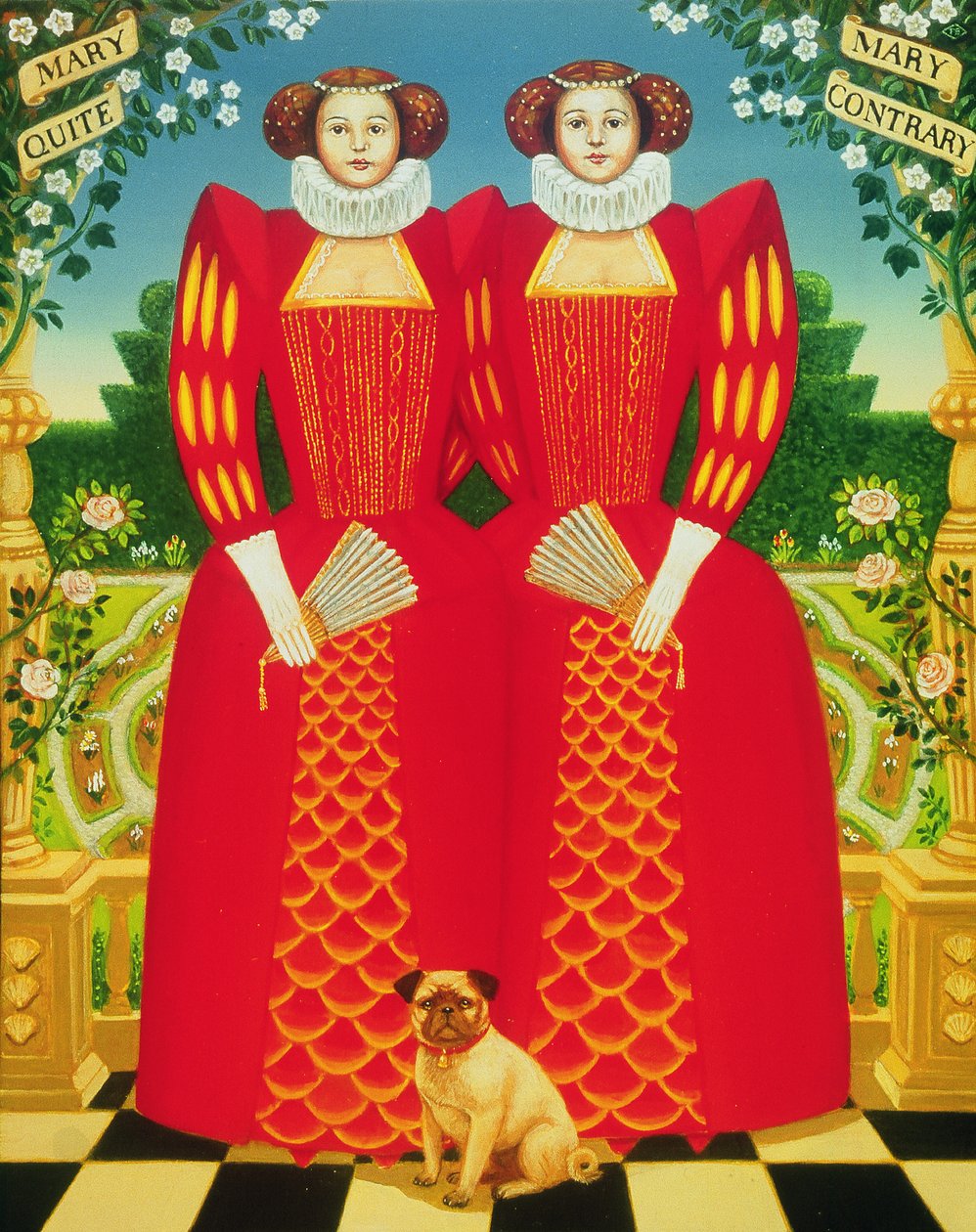 Mary Mary, 1995 (olej i tempera na panelu) autorstwa Frances Broomfield