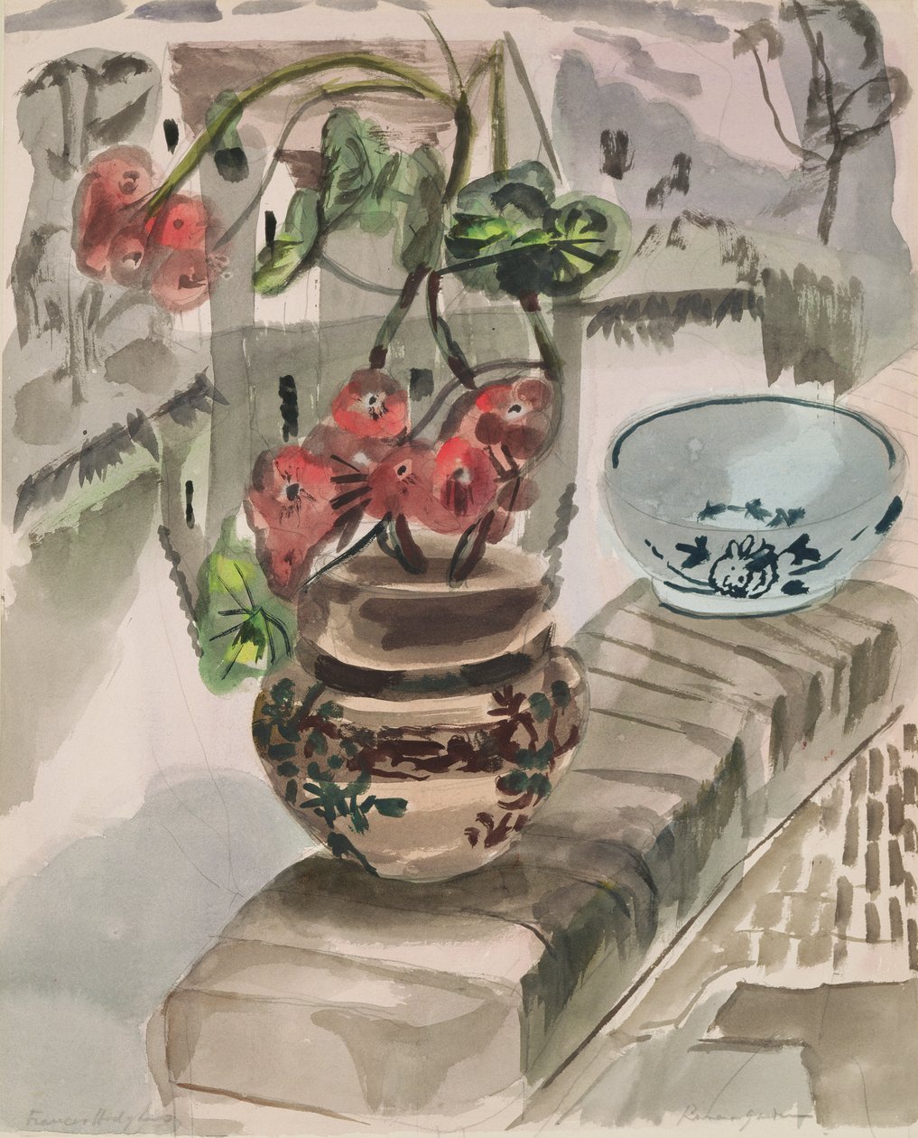 River Garden (akwarela na papierze) autorstwa Frances Hodgkins