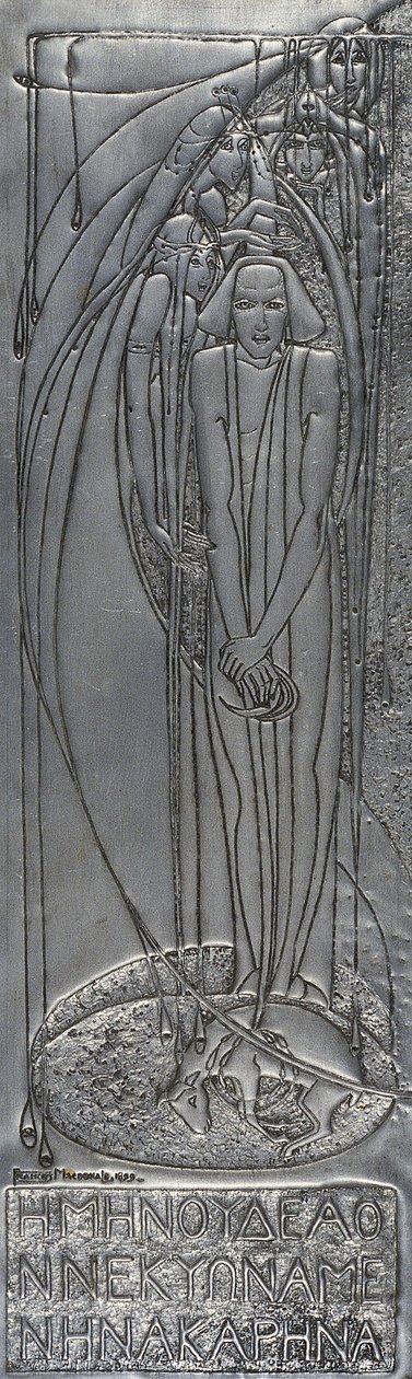 Repousse White Metal Plaque, 1893 (metal) autorstwa Frances Macdonald