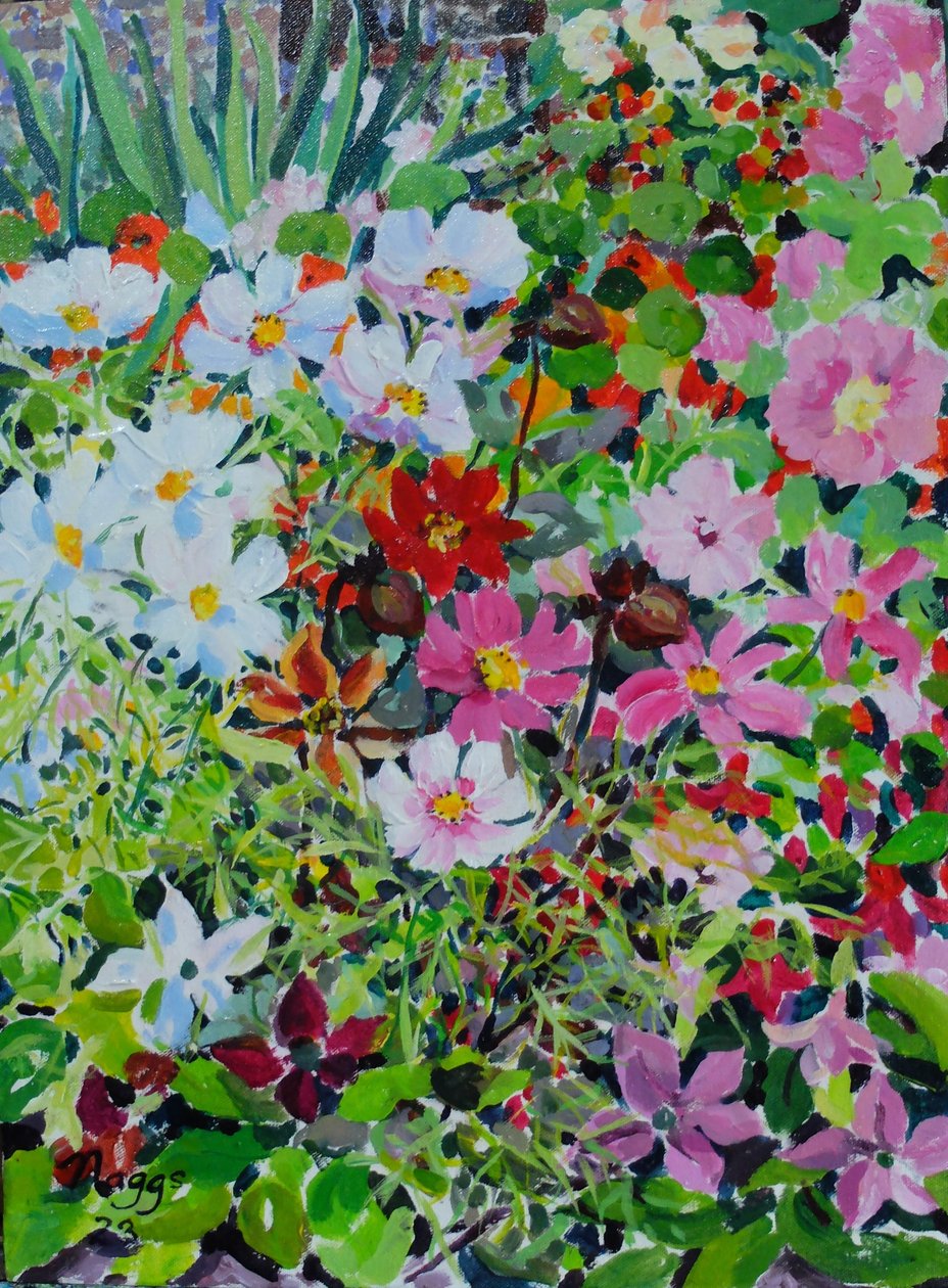 Summer Profusion, 2022 (akryl na płótnie) autorstwa Frances Naggs