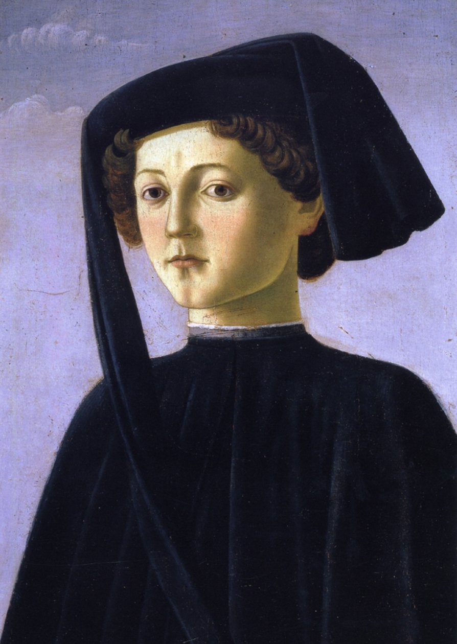 Portret młodego mężczyzny (tempera na panelu) autorstwa Francesco Botticini