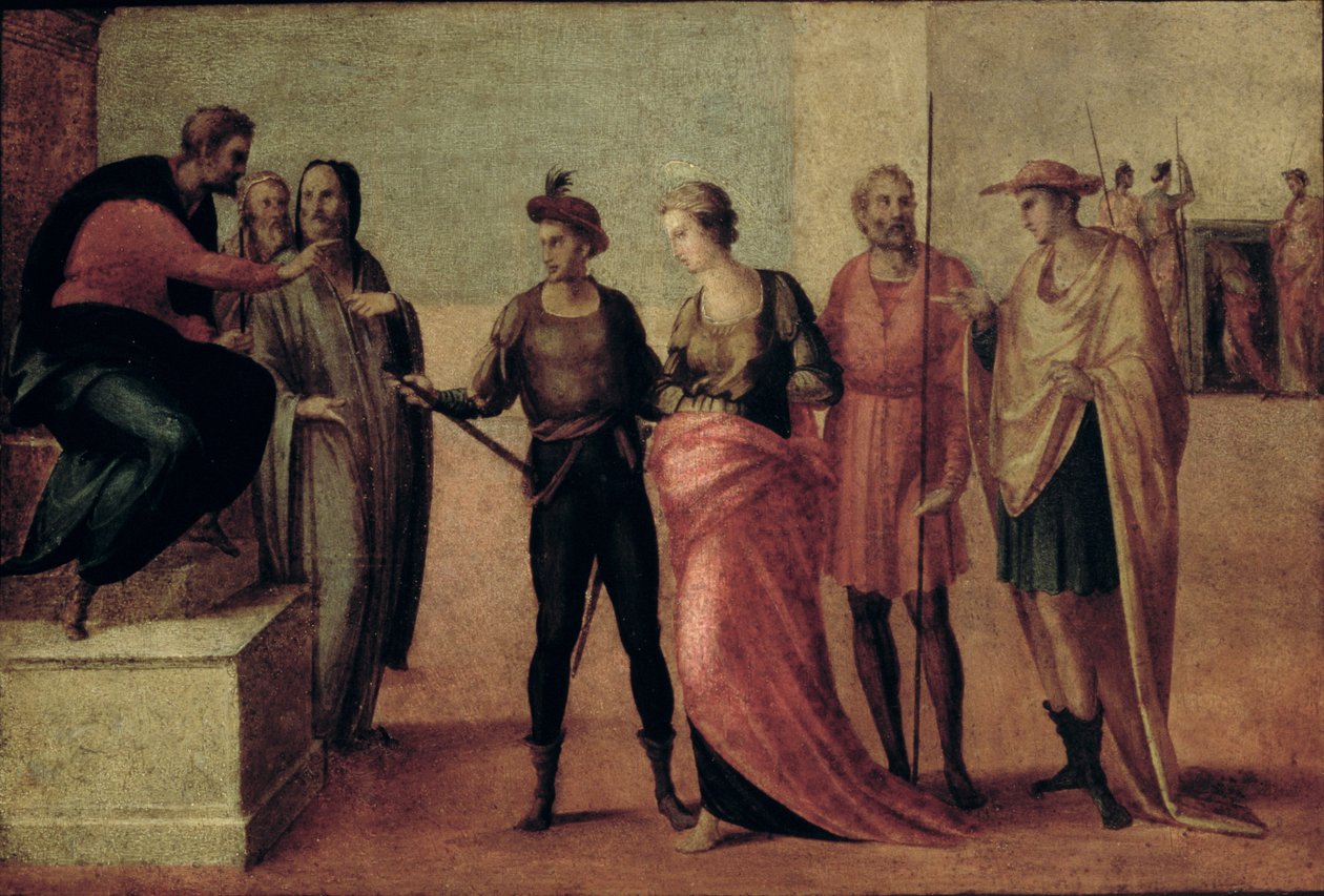 Wyrok św. Łucji (panel) autorstwa Francesco Granacci