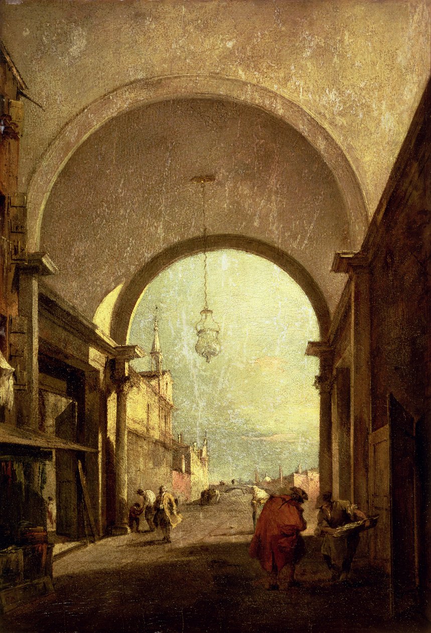 Widok na miasto, 1775-80 (panel) autorstwa Francesco Guardi