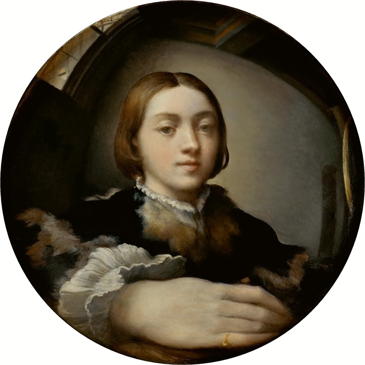 Rzeźbiący łuki Amor autorstwa Parmigianino