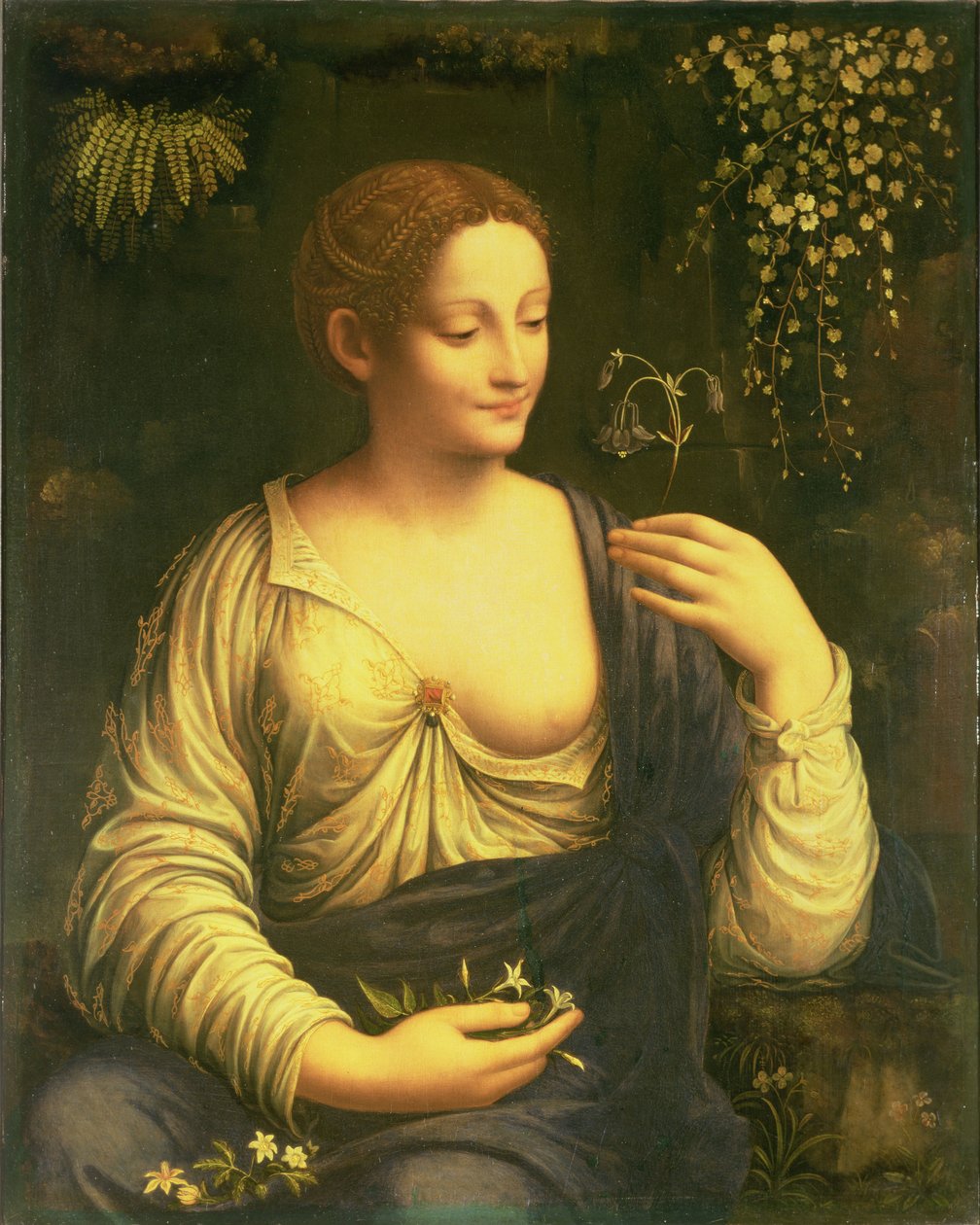 Flora, ok. 1520 (olej na płótnie przeniesiony z płyciny) autorstwa Francesco Melzi