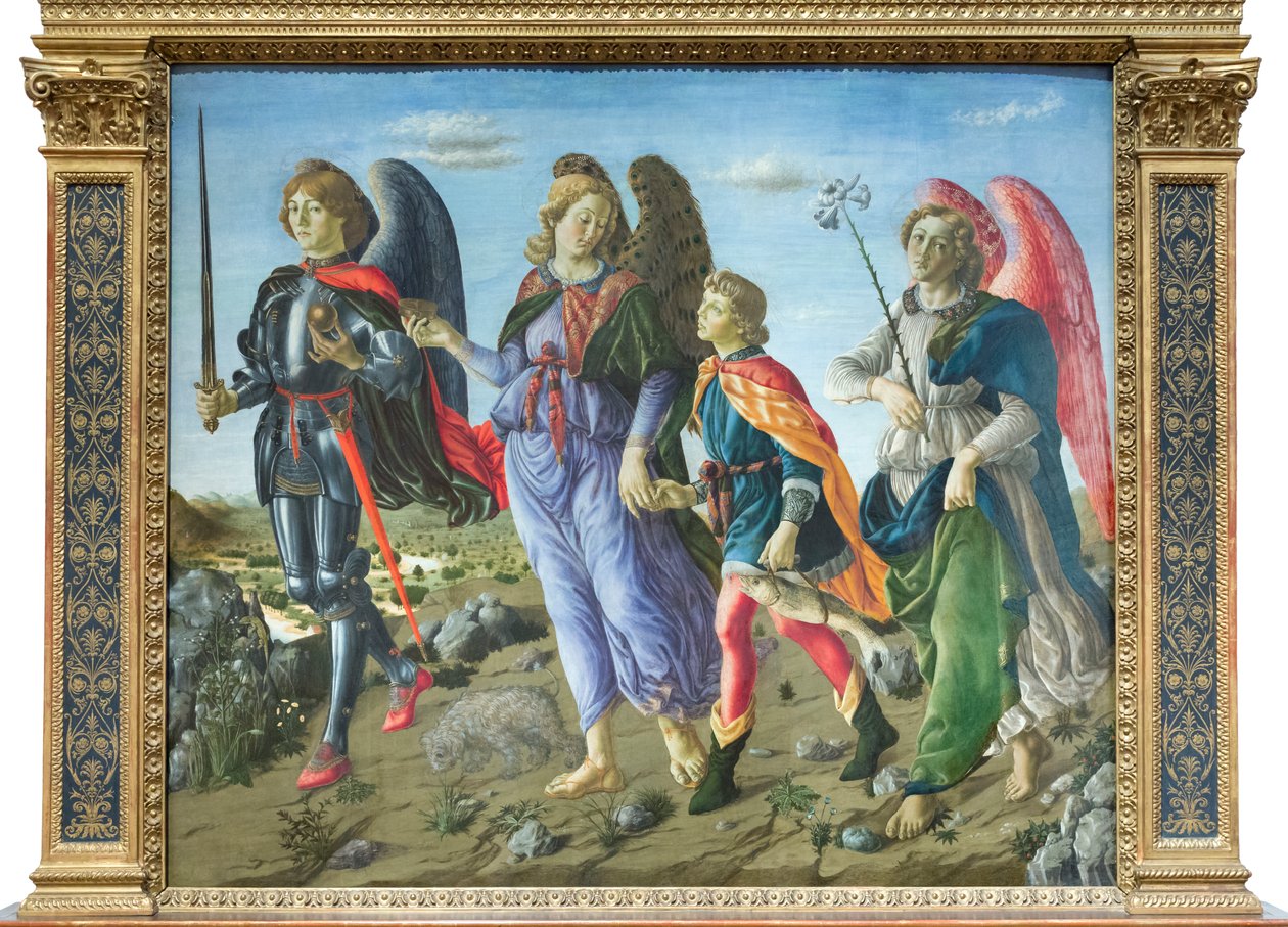 Trzej archaniołowie i Tobiasz autorstwa Francesco (attr. to) Botticini
