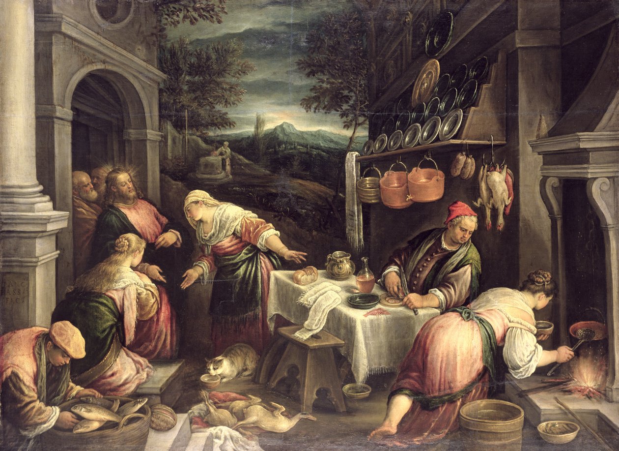 Jezu z Maryją i Martą, autorstwa Francesco Bassano