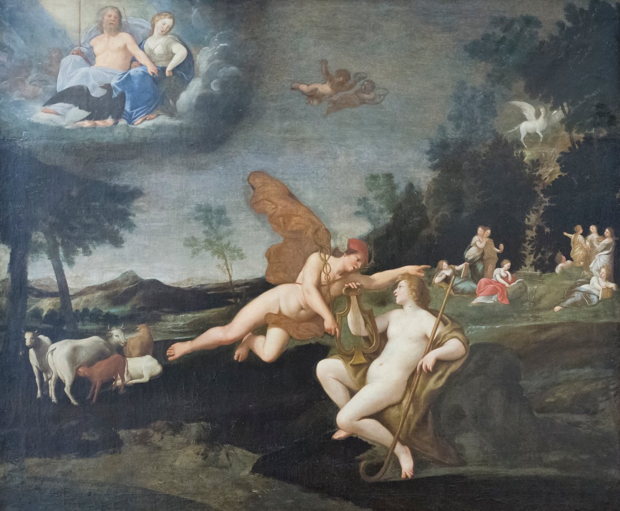 Jowisz wysyła Merkurego do Apolla autorstwa Francesco Albani