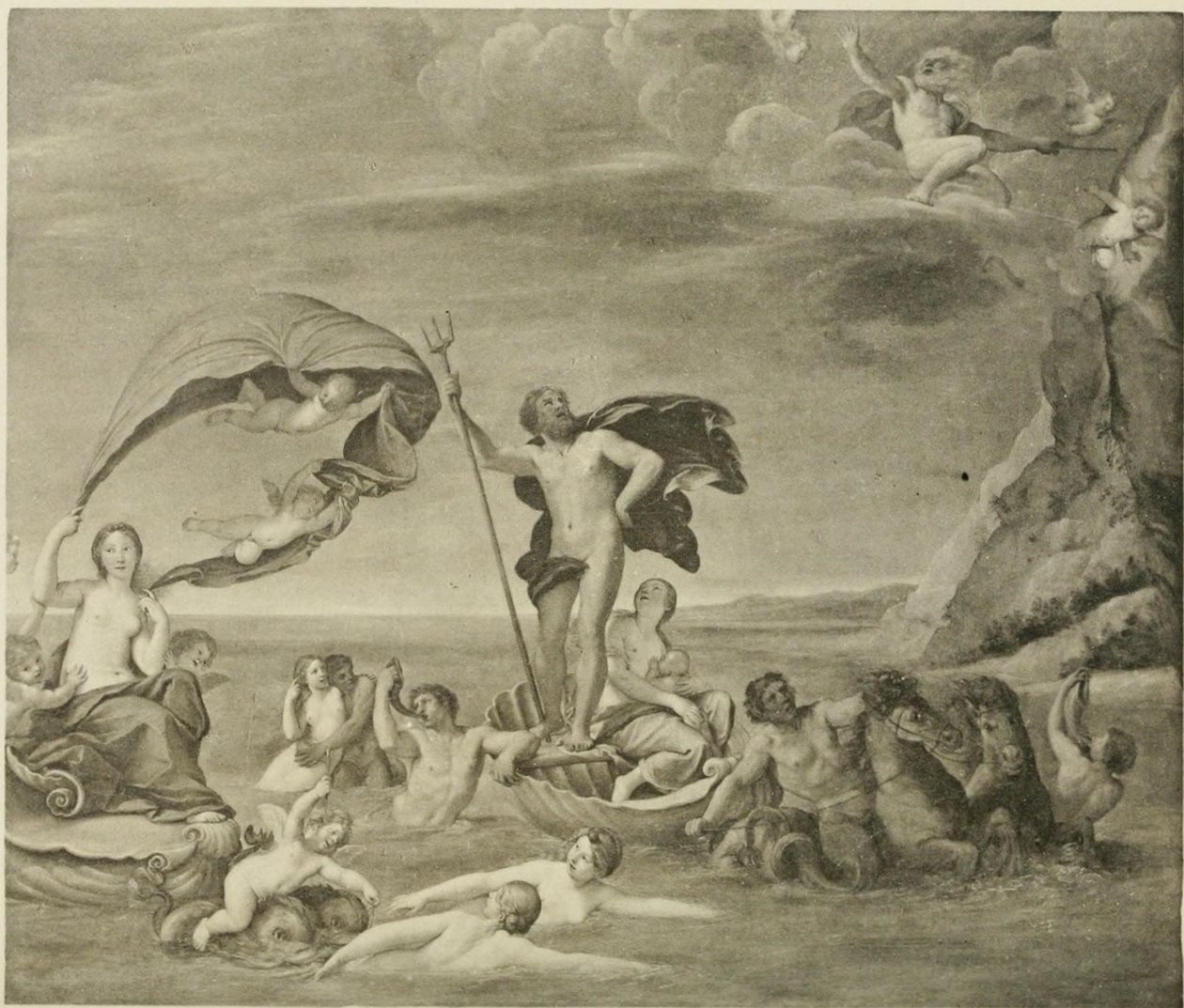 Królestwo morskie, Neptun i Amfitryta autorstwa Francesco Albani