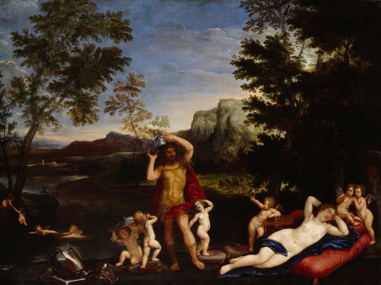 Wenus i Mars (olej na płótnie) autorstwa Francesco Albani