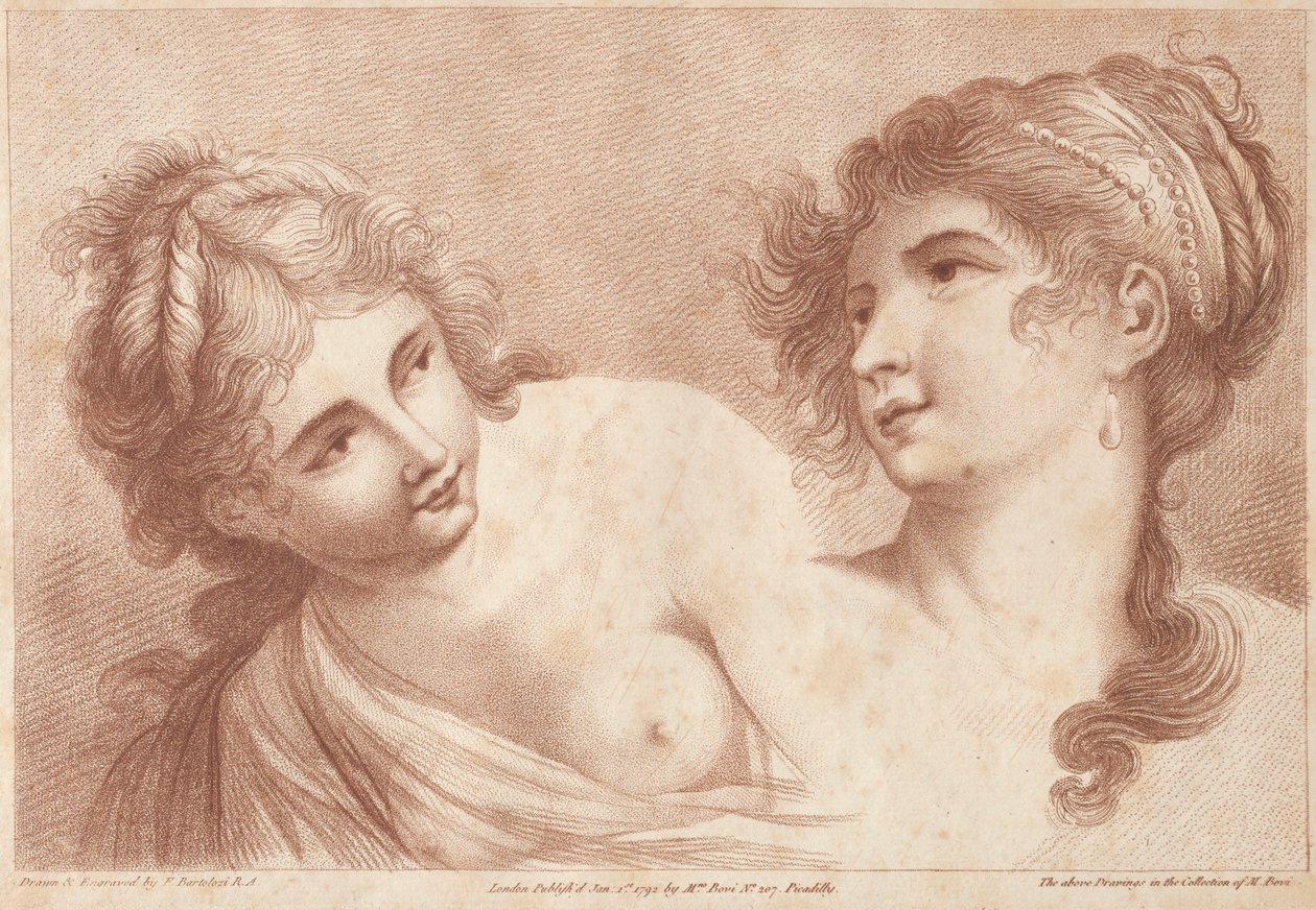 Głowy dwóch kobiet, 1792. autorstwa Francesco Bartolozzi