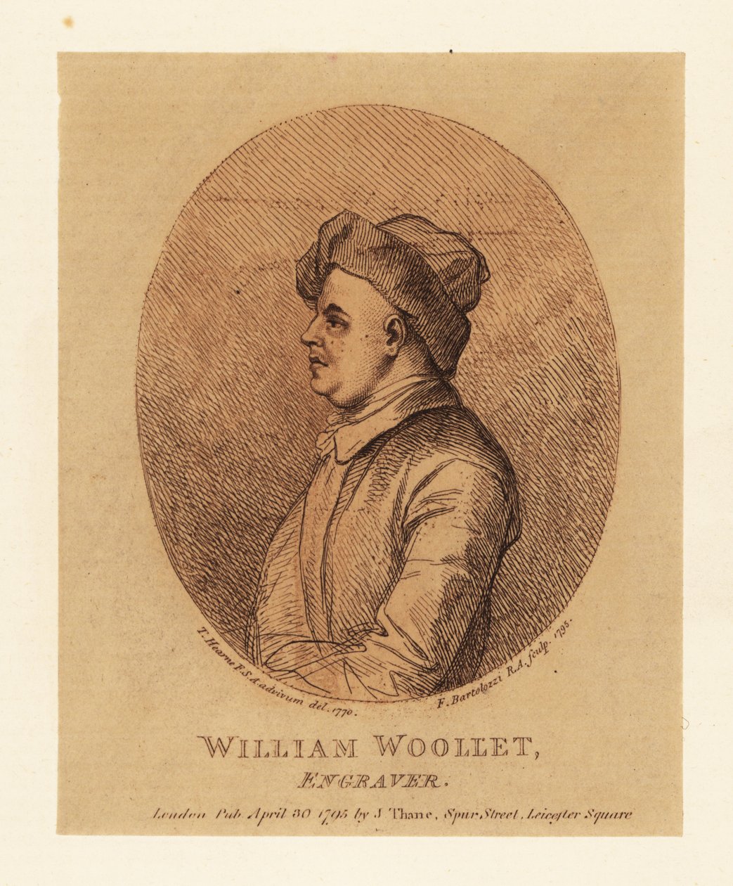 Portret Williama Woolleta, angielskiego grawera autorstwa Francesco Bartolozzi